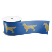 Goldener Glitzer Retriever grau Satinband (Spule)