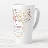 Goldener Glitzer Rosa Blush Marsala Bloral Graduat Milchtasse (Rechte Ecke)