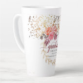 Goldener Glitzer Rosa Blush Marsala Bloral Graduat Milchtasse (Linke Ecke)