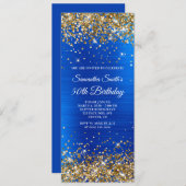 Goldener Glitzer Royal Blue Foil 50. Geburtstag Einladung (Vorne/Hinten)