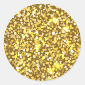 Goldener Glitzer Runder Aufkleber (Vorderseite)