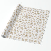 Goldener Glitzer Schneeflocken Geschenkpapier (Ungerollt)