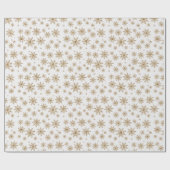 Goldener Glitzer Schneeflocken Geschenkpapier (Flach)