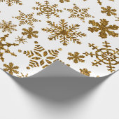 Goldener Glitzer Schneeflocken Weihnachtsmuster Geschenkpapier (Ecke)