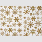 Goldener Glitzer Schneeflocken Weihnachtsmuster Seidenpapier (Vorderseite)