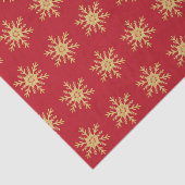 Goldener Glitzer Schneeflocken zu Weihnachten Rot Seidenpapier (Ausschnitt)