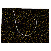Goldener Glitzer Schwarz-weiß Frohe Weihnachts Con Große Geschenktüte (Rückseite)
