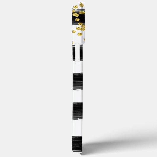 Goldener Glitzer Schwarze Streifen Katze Illustrat Case-Mate iPhone Hülle (Rückseite / Rechts)