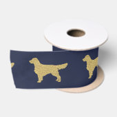 Goldener Glitzer Seeblau Satinband (Spule)