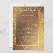 Goldener Glitzer Sparkle Lights Party Einladung (Vorderseite)