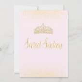 Goldener Glitzer & Spitzen, Süße 16 Einladungen (Rückseite)