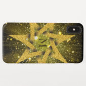Goldener Glitzer Star Case-Mate iPhone Hülle (Rückseite (Horizontal))