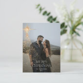 goldener Glitzer strahlt fröhliches Weihnachtsfest Feiertagspostkarte (Stehend Vorderseite)