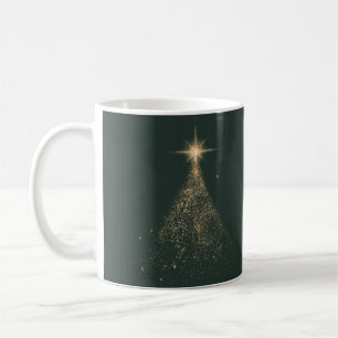 Goldener Glitzer strahlt grün modernes WeihnachtsF Kaffeetasse