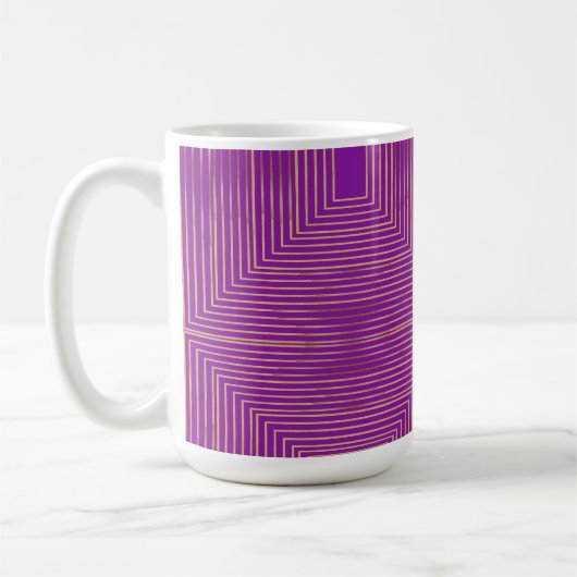 Goldener Glitzer Stripes Line Art Muster Kaffeetasse (Links)
