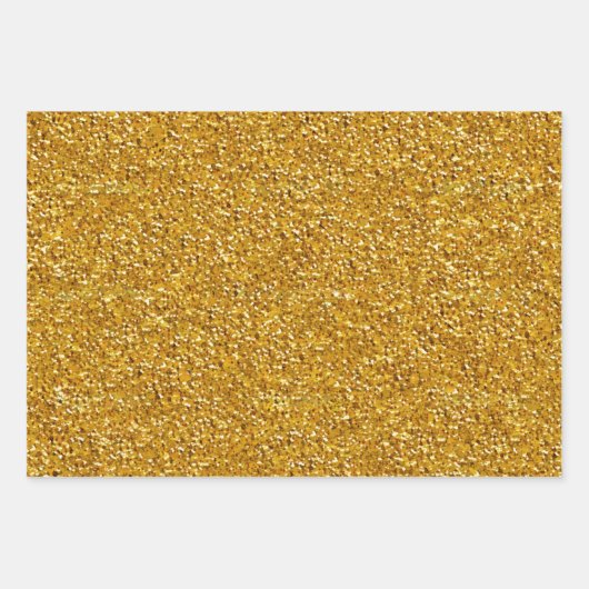 Goldener Glitzer Textur Geschenkpapier Set (Vorderseite 3)