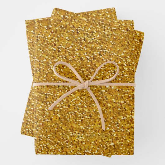 Goldener Glitzer Textur Geschenkpapier Set (Beispiel)
