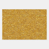 Goldener Glitzer Textur Geschenkpapier Set (Vorderseite)