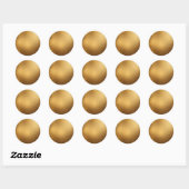 Goldener Glitzer Textur Runder Aufkleber (Blatt)