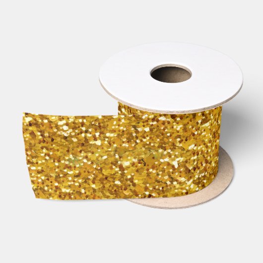 Goldener Glitzer Textur Satinband (Spule)