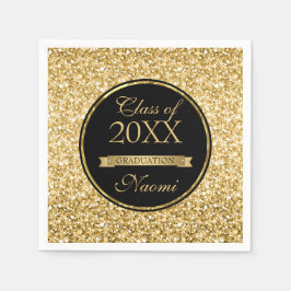 Goldener Glitzer und Band Serviette