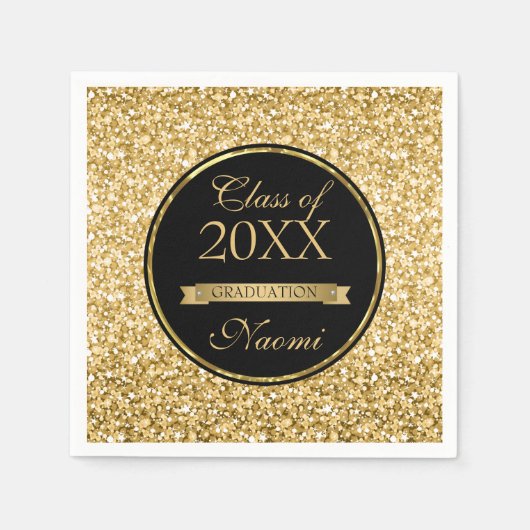 Goldener Glitzer und Band Serviette (Vorderseite)