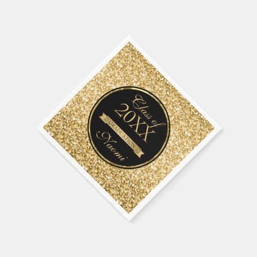 Goldener Glitzer und Band Serviette (Ecke)