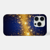 Goldener Glitzer und Glitzern iPhone Hülle (Rückseite (Horizontal))