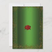 Goldener Glitzer und grüne Weihnachten Einladung (Rückseite)