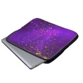 Goldener Glitzer und Lila Galaxy-Laptop-Sieb Laptopschutzhülle (Vorne Knopf)