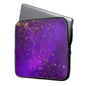 Goldener Glitzer und Lila Galaxy-Laptop-Sieb Laptopschutzhülle (Vorderseite Links)
