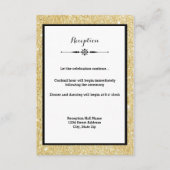 Goldener Glitzer und Schwarzer Rahmen-Empfang-Einl Begleitkarte (Vorderseite)