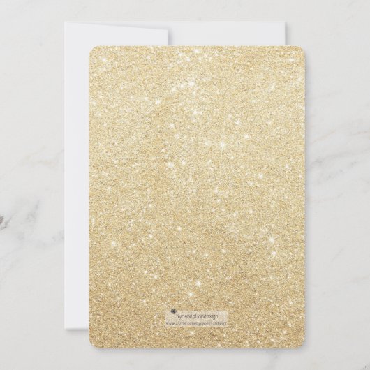 Goldener Glitzer und Zickzack Bridal-Dusche Einlad Einladung (Rückseite)