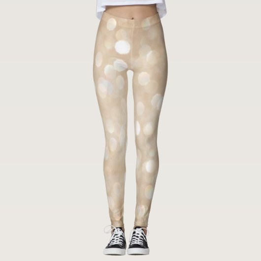 Goldener Glitzer, verschwommenes Weihnachtsgebäck. Leggings (Vorderseite)