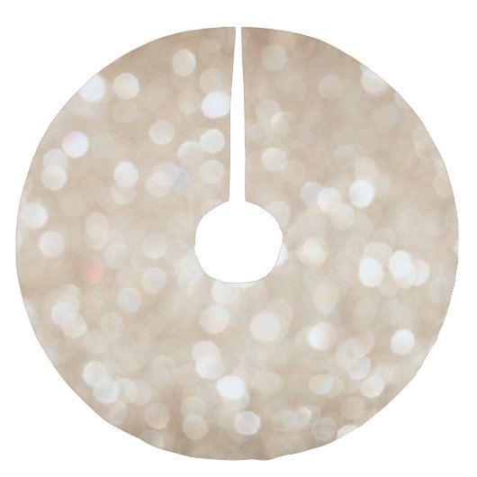 Goldener Glitzer, verschwommenes Weihnachtsgebäck. Polyester Weihnachtsbaumdecke (Vorderseite)