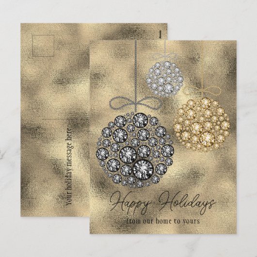 Goldener Glitzer Weihnachten (Vorne/Hinten)