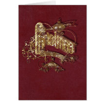 Goldener Glitzer Weihnachten - Notecard