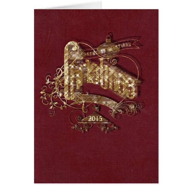 Goldener Glitzer Weihnachten - Notecard (Vorne)