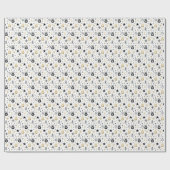 Goldener Glitzer Weihnachts-Schneeflocke mit Ball Geschenkpapier (Flach)