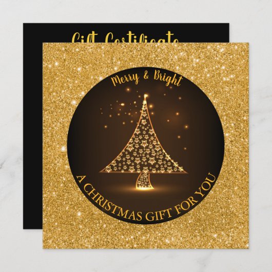 Goldener Glitzer Weihnachtsbaum (Vorne/Hinten)