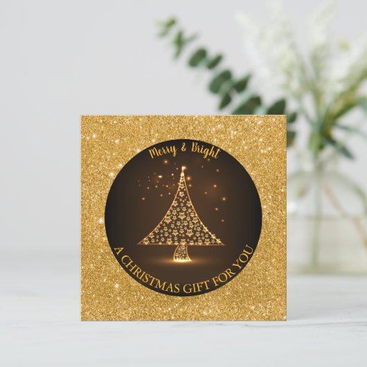 Goldener Glitzer Weihnachtsbaum (Stehend Vorderseite)