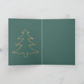 Goldener Glitzer Weihnachtsbaum Pine Green Peace Karte (Innenseite)