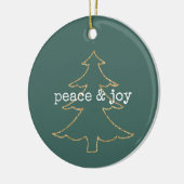 Goldener Glitzer Weihnachtsbaum Pine Green Peace Keramik Ornament (Links)