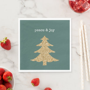Goldener Glitzer Weihnachtsbaum Pine Green Peace Serviette