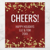 Goldener Glitzer Weinkultur und Erde Weinetikett (Einzelnes Label)