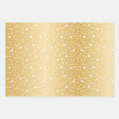 Goldener Glitzer Weiße Schneeflocken Geschenkpapier Set (Vorderseite 3)