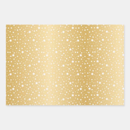 Goldener Glitzer Weiße Schneeflocken Geschenkpapier Set (Vorderseite 3)