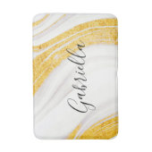 Goldener Glitzer Weißer Marmor Badematte (Vorderseite Vertikal)