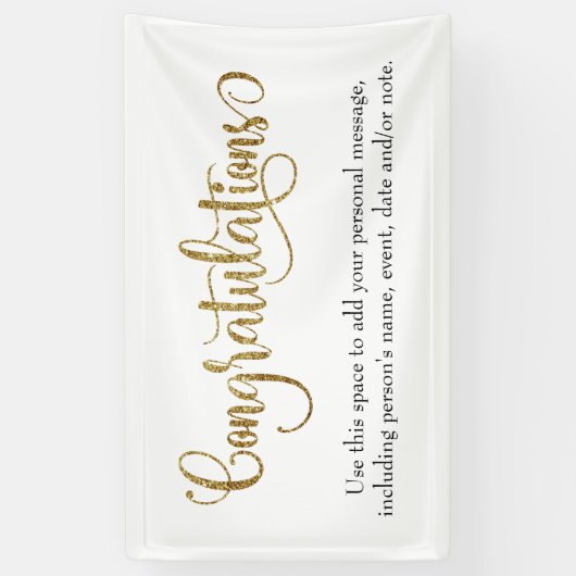 Goldener Glitzer wirbeln Herzlichen Glückwunsch zu Banner (Vertikal)