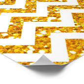 Goldener Glitzer Zickzack Muster Poster (Ecke)
